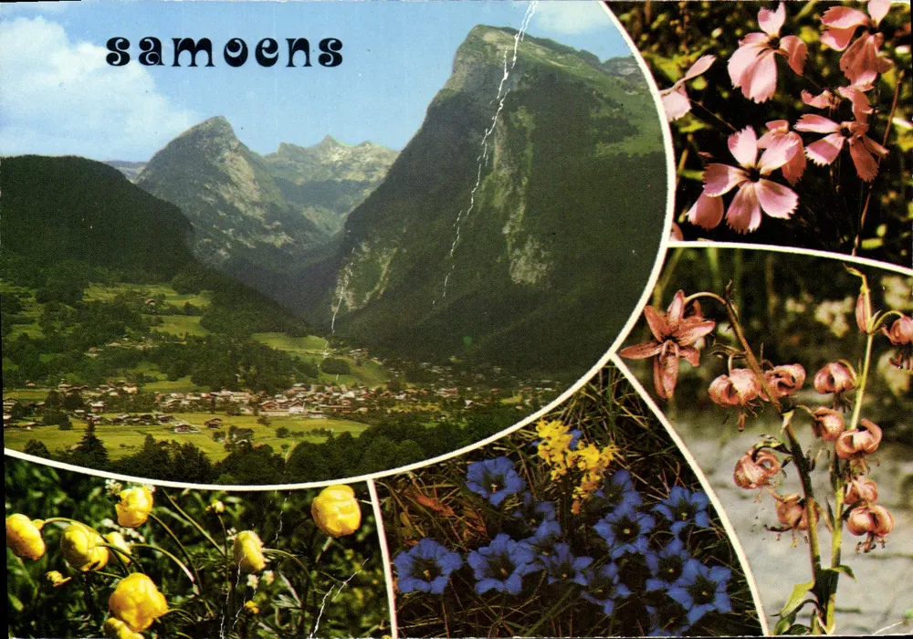 Samoëns — vista panorâmica e flores — Edições J. Cellard - Frente
