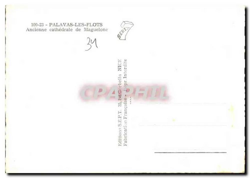 Palavas-les-Flots — Die alte Kathedrale von Maguelone — Editions S.E.P.T. NICE - Rückseite