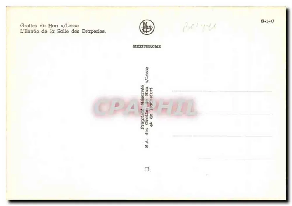 Höhlen von Han s/Leese — Eingang zur Drapierhalle — Mexichrome - Rückseite
