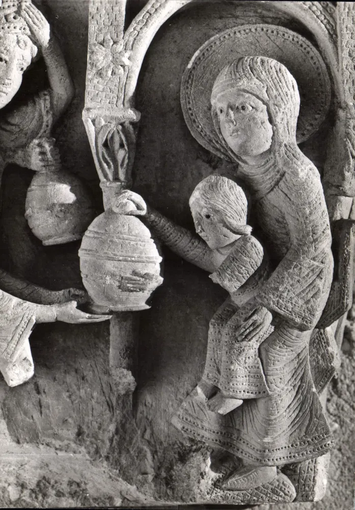 Catedral de AUTUN — Adoração dos Magos — Capitel (século XII) - Frente