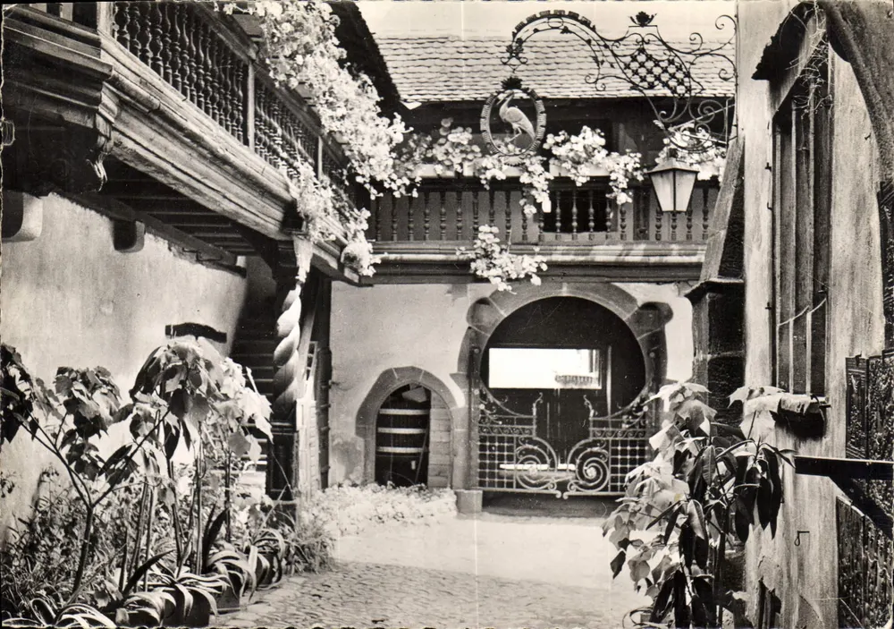 Riquewihr (Haut-Rhin) — Cour des Cigognes — Photo F. Rastet, unveröffentlichte Serie - Vorderseite