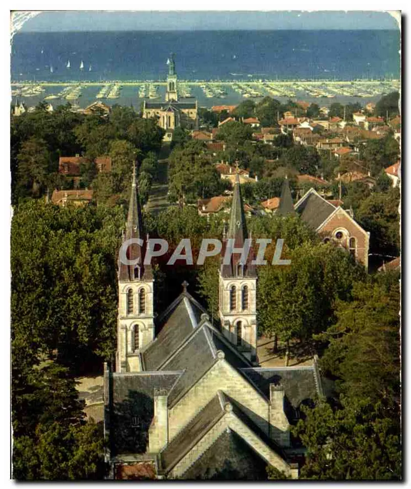 Arcachon — Kirche Saint-Ferdinand und der Freizeithafen — Edition Jean-Jaurès - Vorderseite