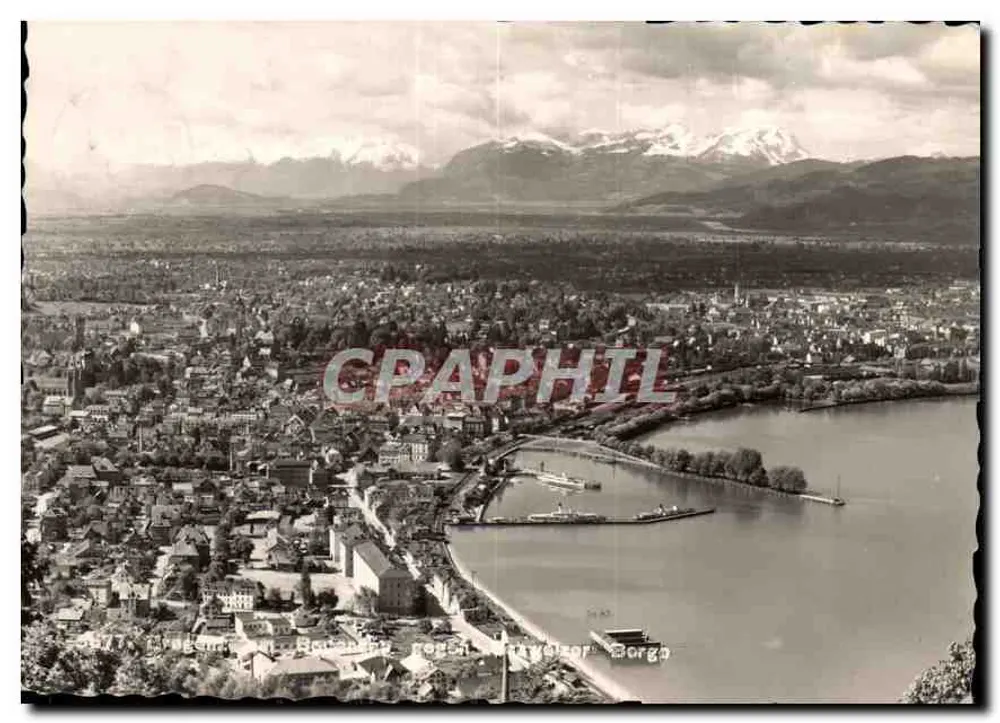 Bregenz — vista aérea com lago e montanhas nevadas — Bregenz Fotografie - Frente
