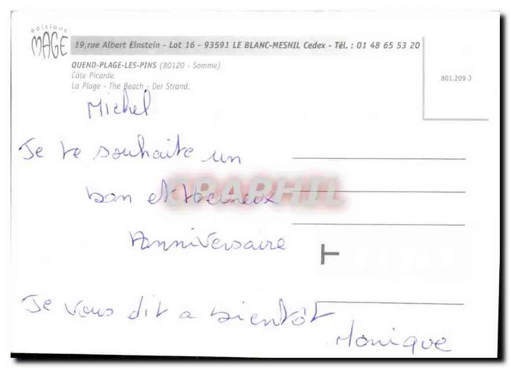Quend-Plage — Picardische Küste — Verlag MAGE - Rückseite