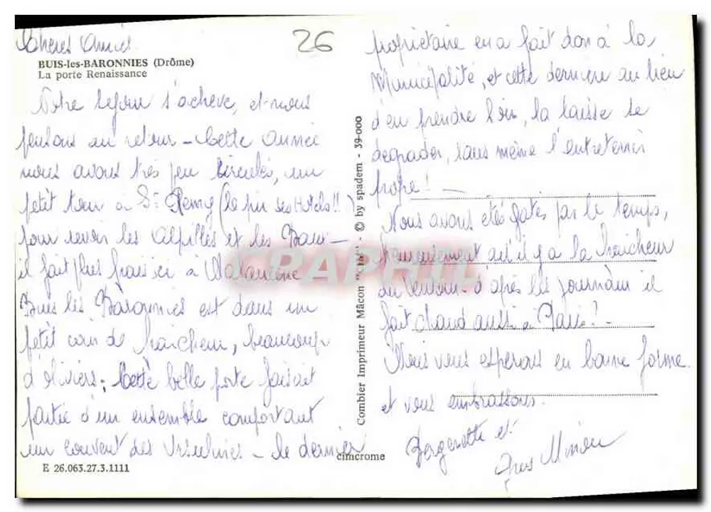 Buis-les-Baronnies — Die Renaissance-Tür — Cing - Rückseite