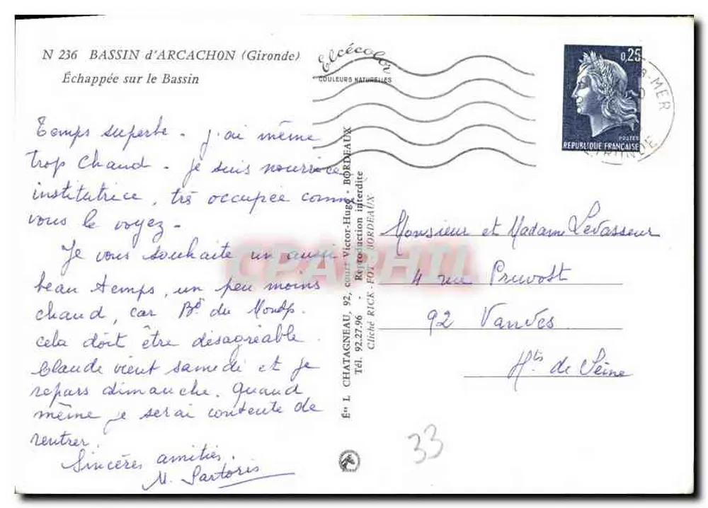 Bassin d'Arcachon — Ausblick von den Kiefern — Éléa-Edition - Rückseite