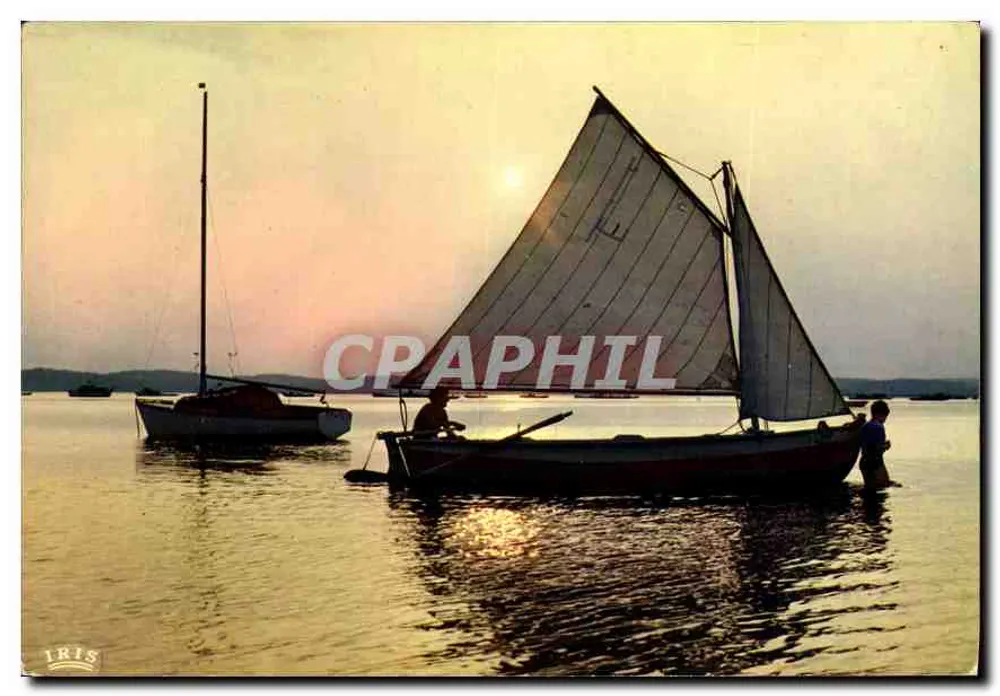 Bassin d'Arcachon — Abends, die Segelboote — Éditions Théo Jac - Vorderseite