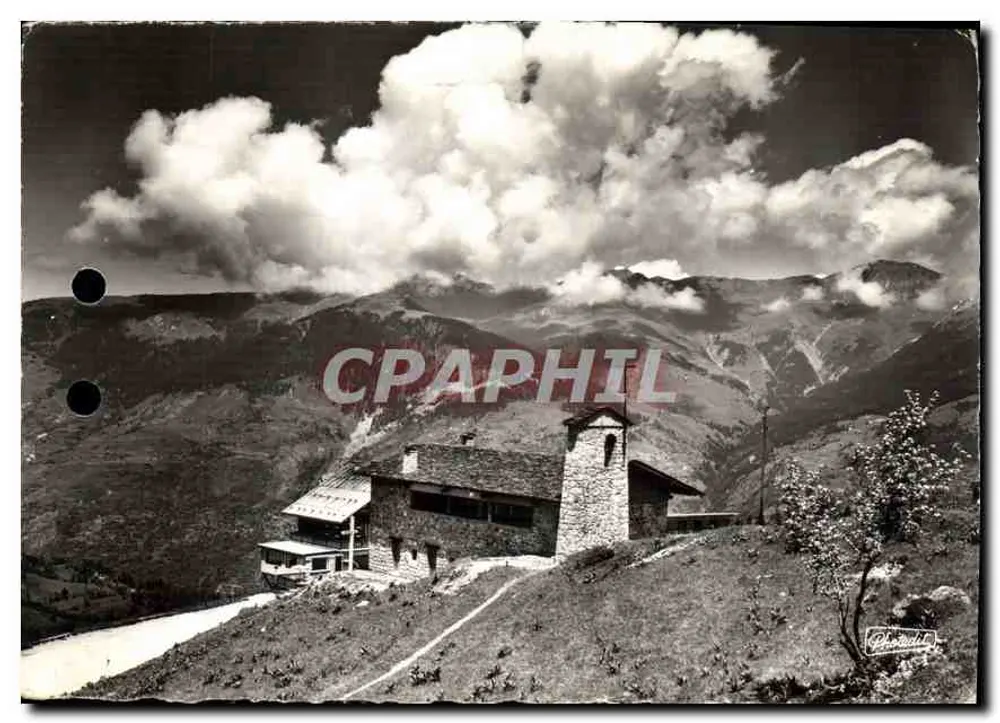 MORIOND-COURCHEVEL — Igreja e paisagem alpina — Photedit - Frente