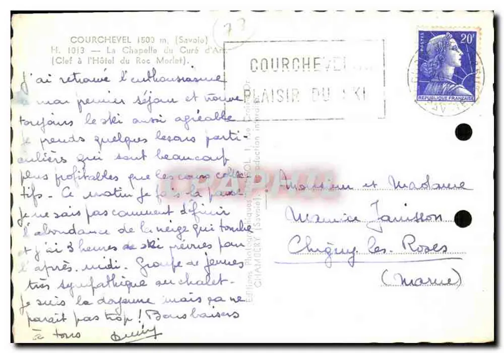 Chapelle des Curé d'Art — Courchevel 1503 m — Éditions photographiques Chambéry - Rückseite