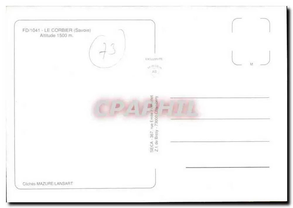 Le Corbier — estação de esqui — editor SECA, 75000 Châtenay - Verso