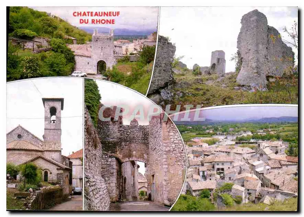Châteauneuf-du-Rhône — vista panorâmica e vestígios históricos — CRAPHIL - Frente