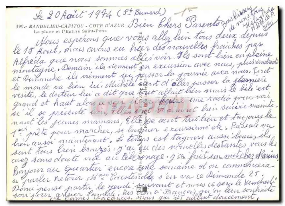 Mandelieu-la-Napoule — Kirche Saint-Pons und Kriegerdenkmal — Verlag unbekannt - Rückseite