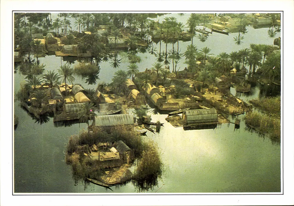 Irak. Los Maadanes: habitantes de los marismas — civilización mesopotámica — Éditions Service S.A. n° X-E1 - Anverso