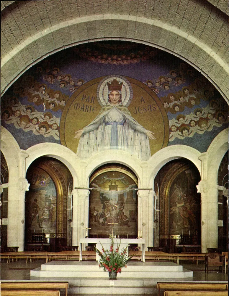 Innenansicht der Basilika des Rosenkranzes in Lourdes — Verlag Ed. A. DOUCET, Nr. 117 - Vorderseite