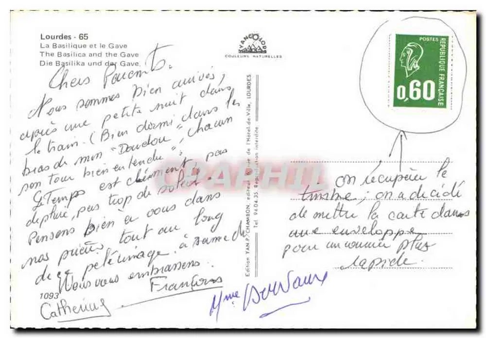 Lourdes — A Basílica e o Gave — Edição YANP CHAMON - Verso