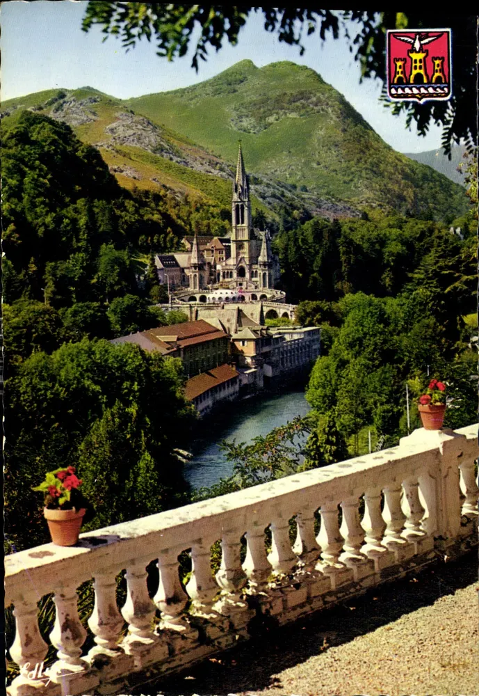 Lourdes — A Basílica e o Gave — Mexichrome - Frente