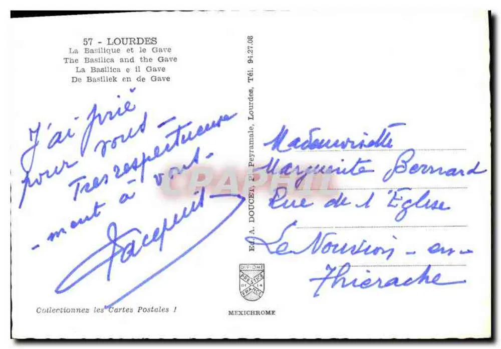 Lourdes — A Basílica e o Gave — Mexichrome - Verso