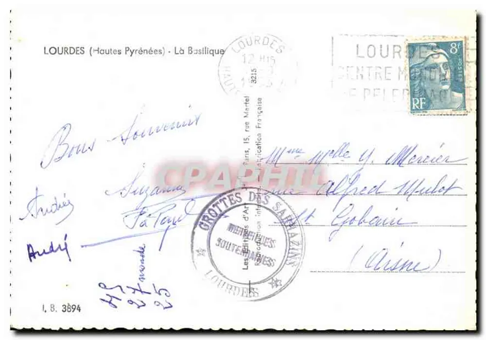Lourdes (Hautes Pyrénées) — A Basílica — Editor: Grottes d'Art et de Pèlerinage - Verso