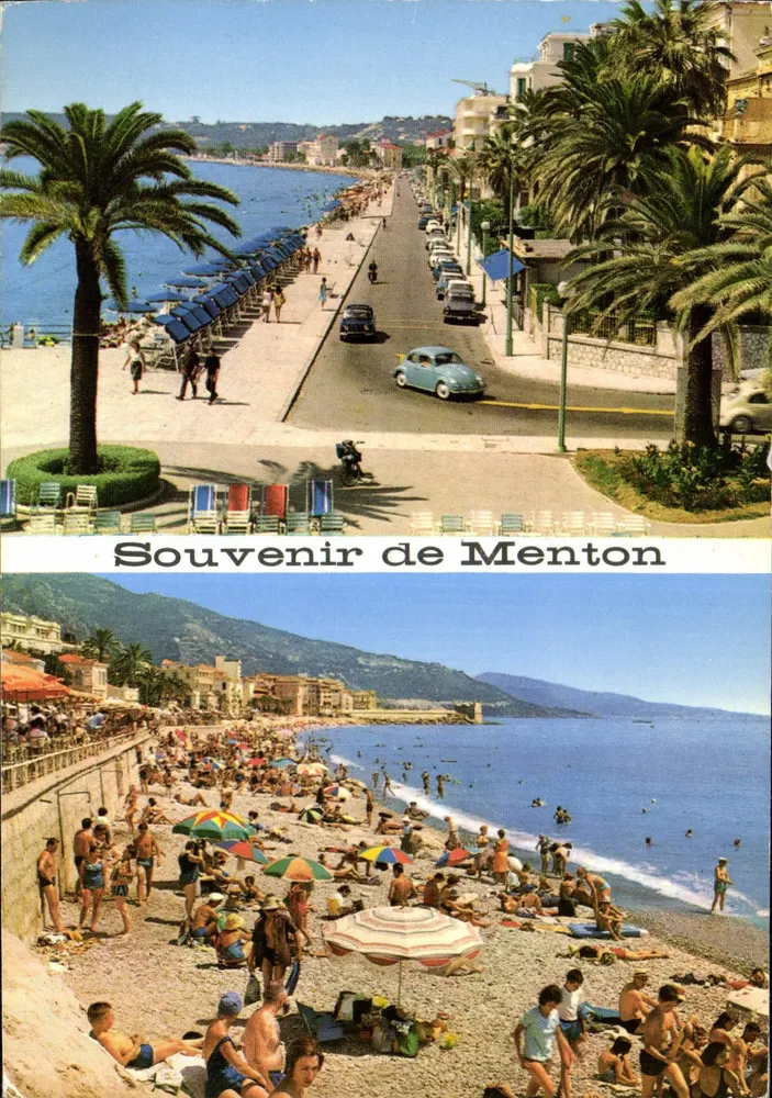 Menton — Passeio e praia — Edições de Arte Montulet - Frente