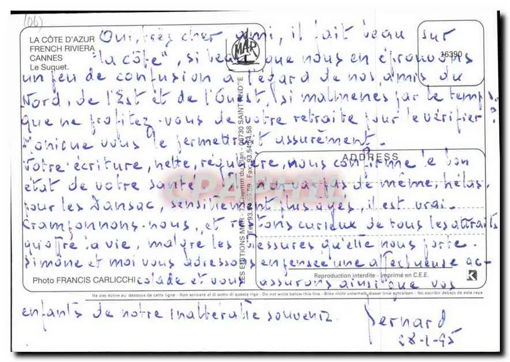 Cannes — Le Suquet — Éditions MAR - Verso