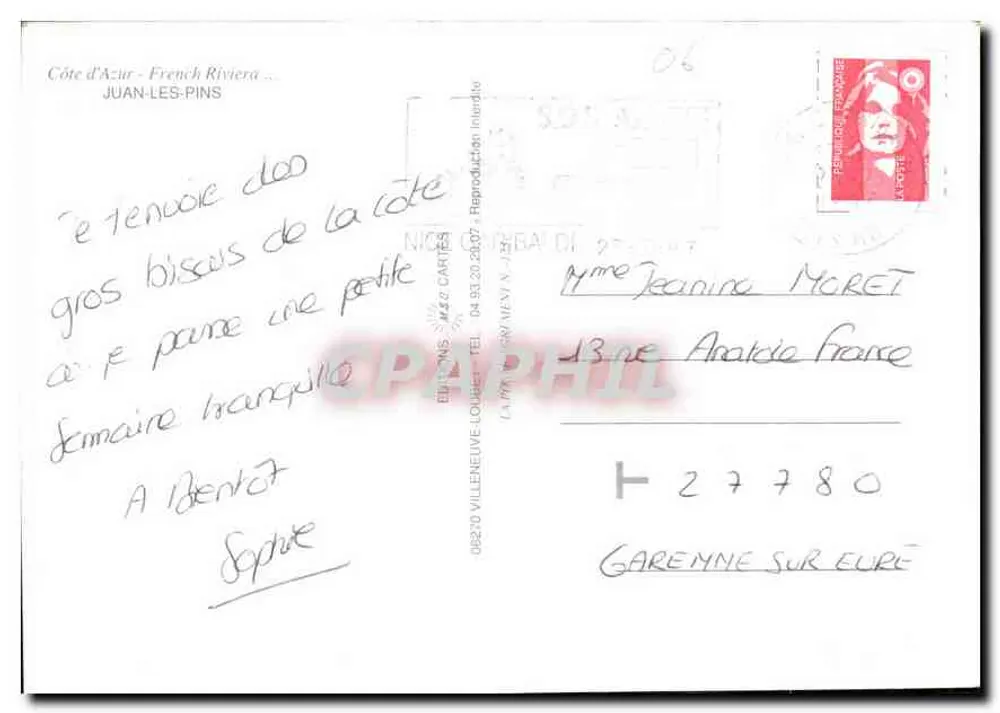 Juan-les-Pins — Côte d'Azur — Éditions Loubet - Rückseite