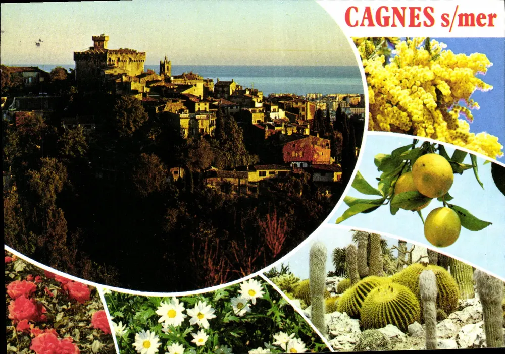 Cagnes s/mer — vista panorâmica e flores — Éditions Côte d'Azur - Frente