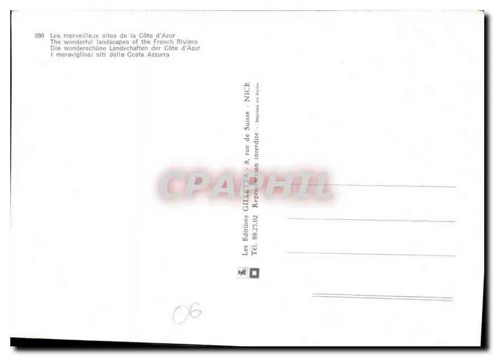 Costa Azul — Locais turísticos — Edições GILLETIA, n° 090 - Verso