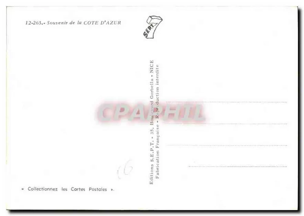 Haut de Cagnes e Cagnes-sur-Mer — vista geral, os muros, a velha rua, o hipódromo, o porto — Éditions S.E.P.T. - 35, Boulevard Garbetia - Nice - Verso