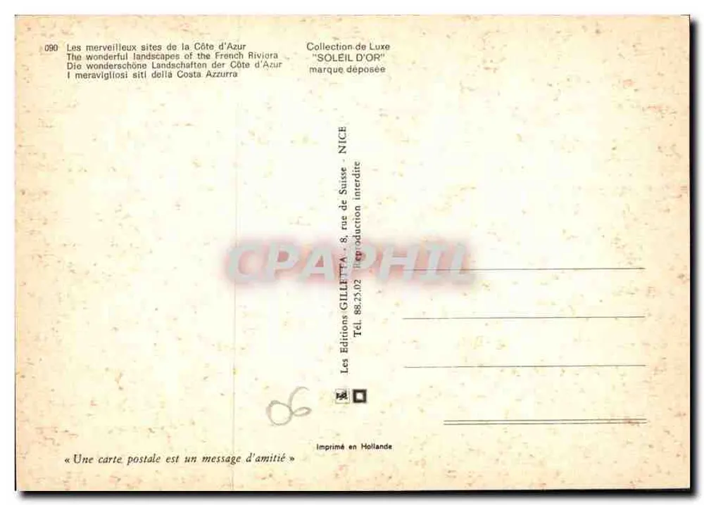 Côte d'Azur — Locais emblemáticos — Edições GILLETTA - Verso
