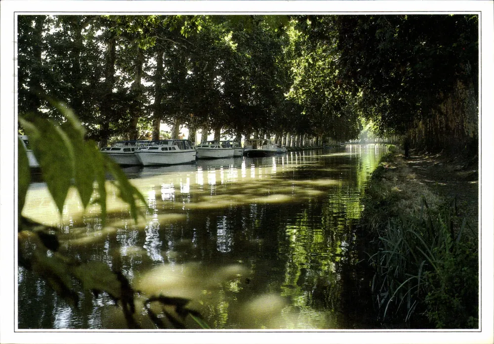 Canal do Midi — vista do canal cercado de árvores e barcos — Éditions de la Palette, n° 4052 - Frente