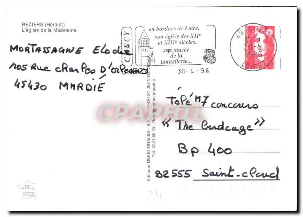 Béziers — Igreja de Nossa Senhora da Medalha — Éditions Méridionales - Verso