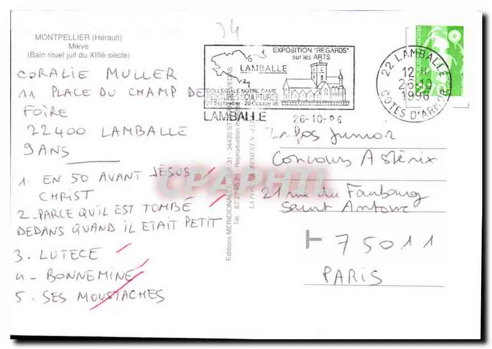 Montpellier — Historische Unterführungen — Méridionales Edition - Rückseite