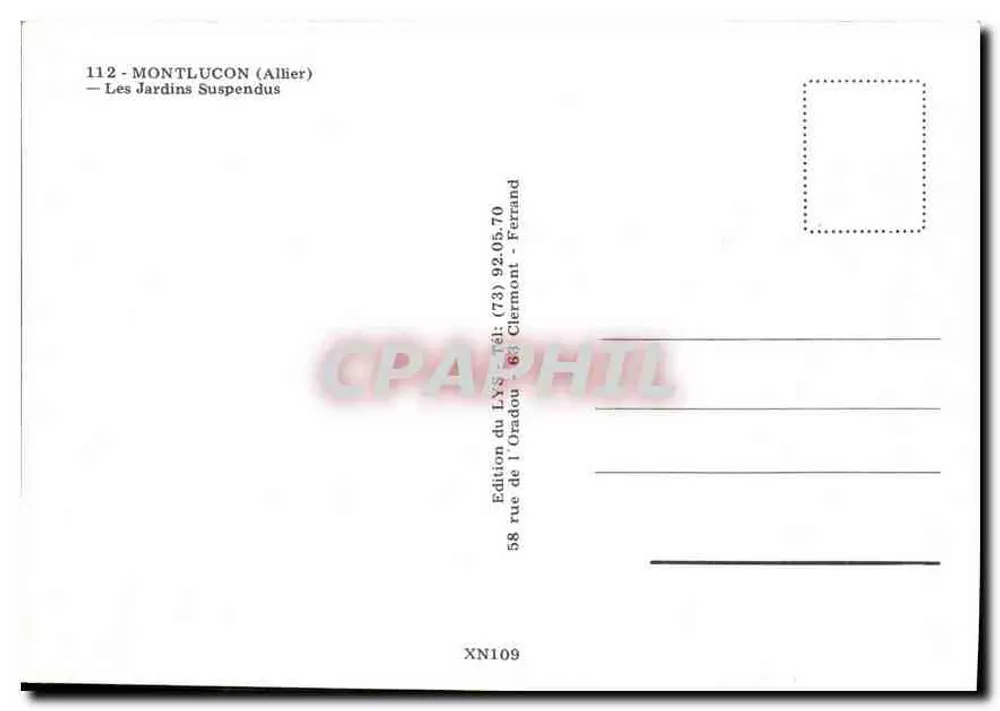 Montluçon (Allier) — Os Jardins Suspendus — Édition du LYS - Verso