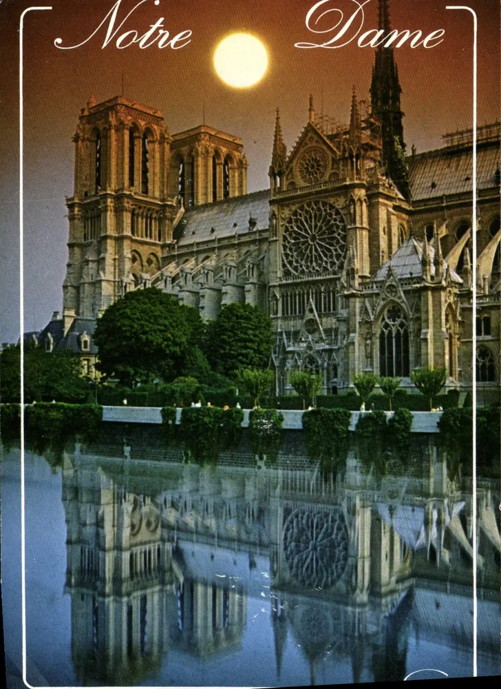 Notre Dame — vista noturna com reflexo — Variations Parisiennes, n°2154 - Frente