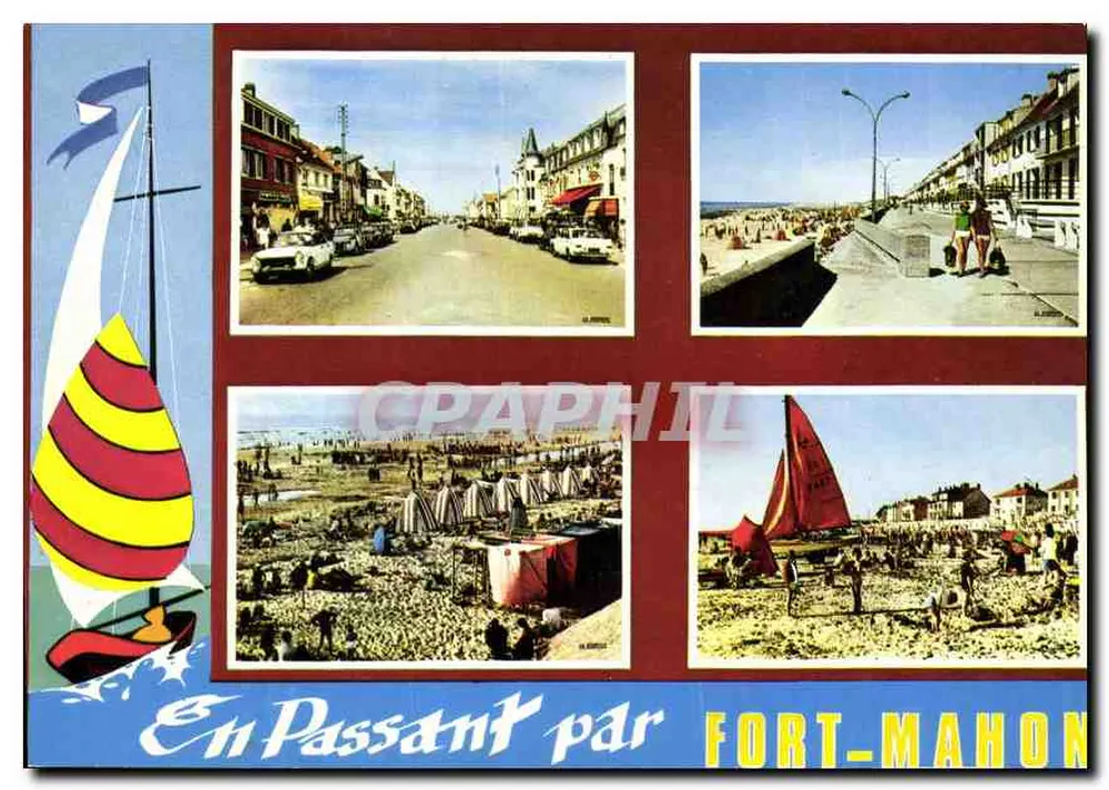 Fort-Mahon — Vista da cidade e da praia — Edições La Gisone & Boulogne Hachette - Frente