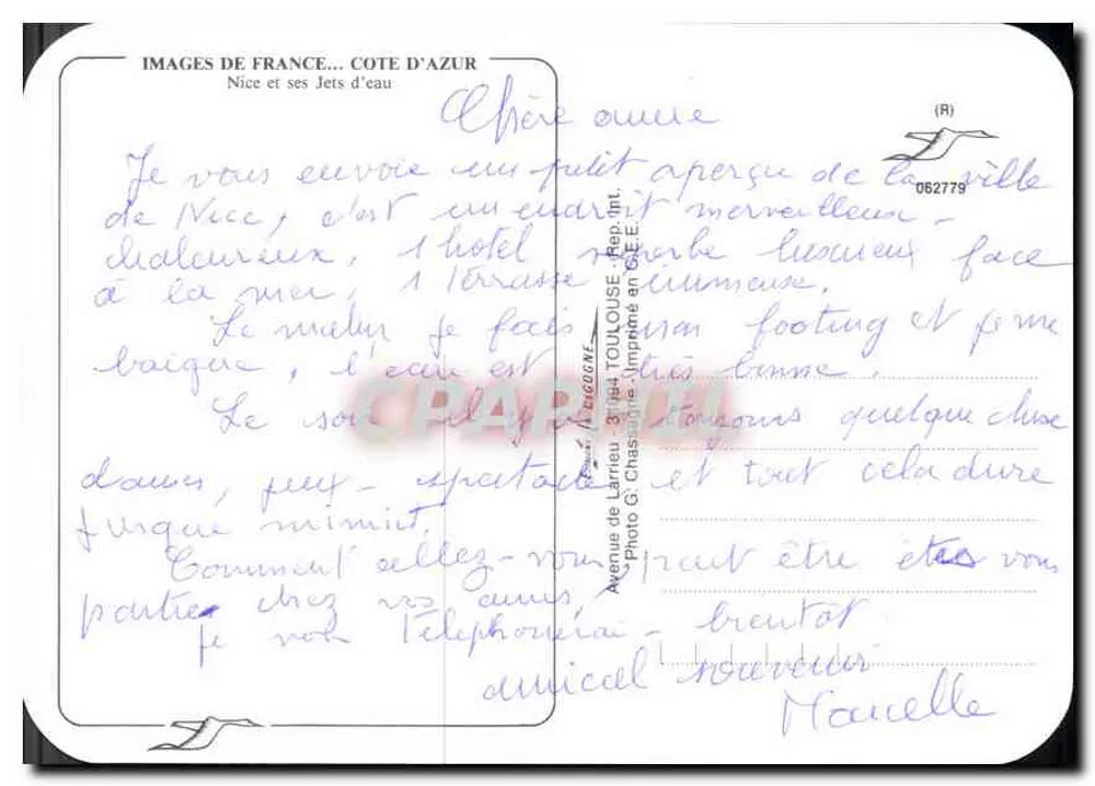 Nice und seine Fontänen — Bilder Frankreichs, Côte d'Azur - Rückseite