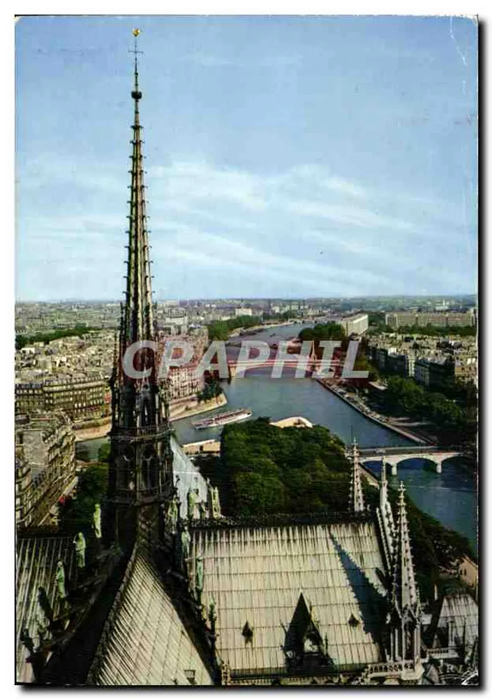 A flecha da Notre-Dame — vista aérea — Edições Mexichrome, n° 533 - Frente