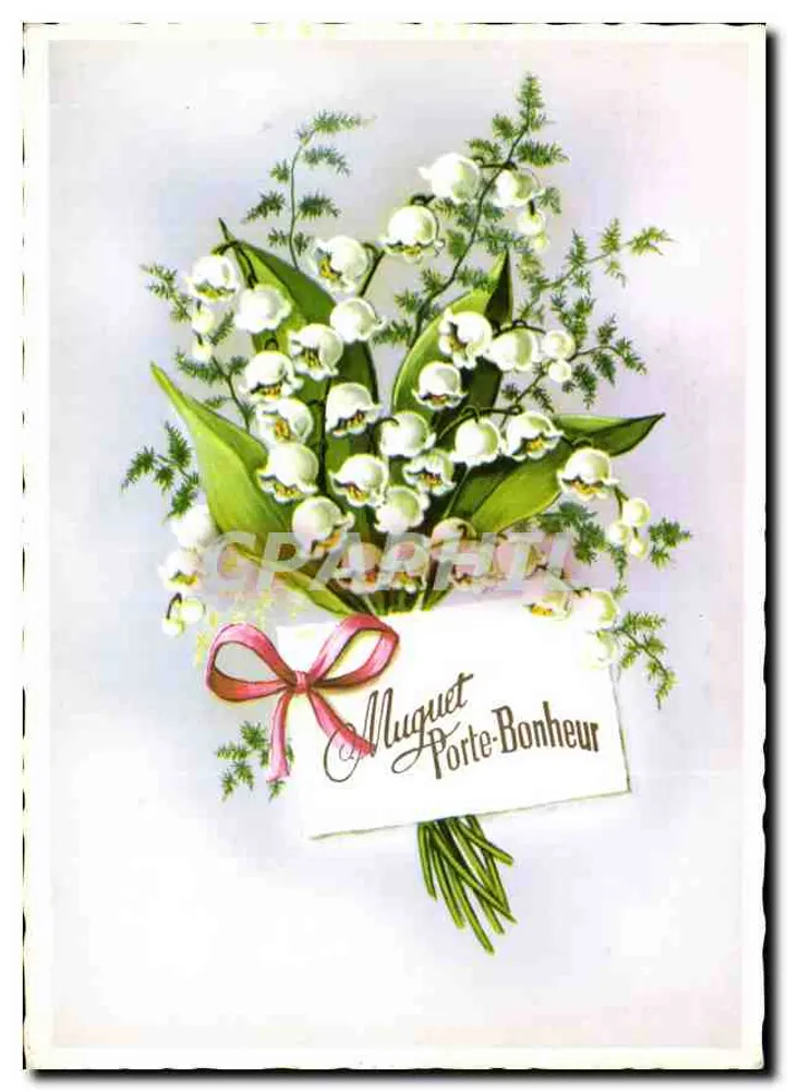 Muguet Porte-Bonheur — carta postal ilustrada — editor M.D. Paris, série n° 7310 - Frente