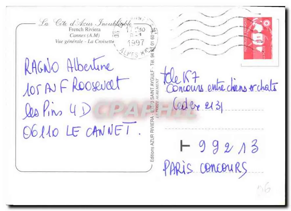 Cannes — Die Côte d'Azur — Editions La Côte d'Azur - Rückseite
