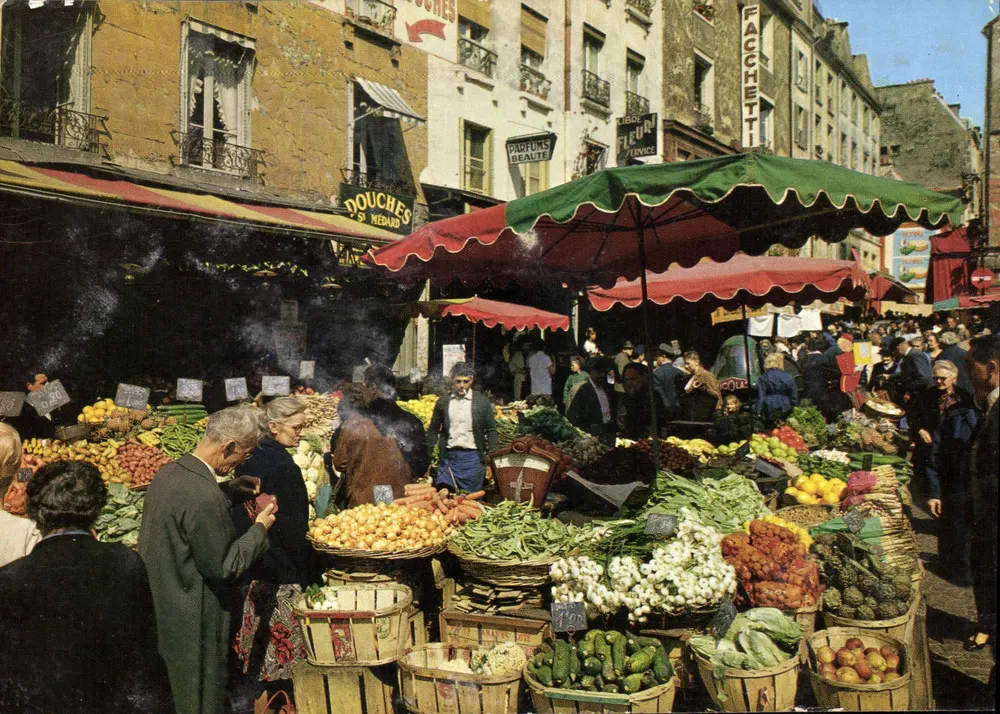 Mercado de frutas e legumes — Paris — editor desconhecido, número de série não visível - Frente
