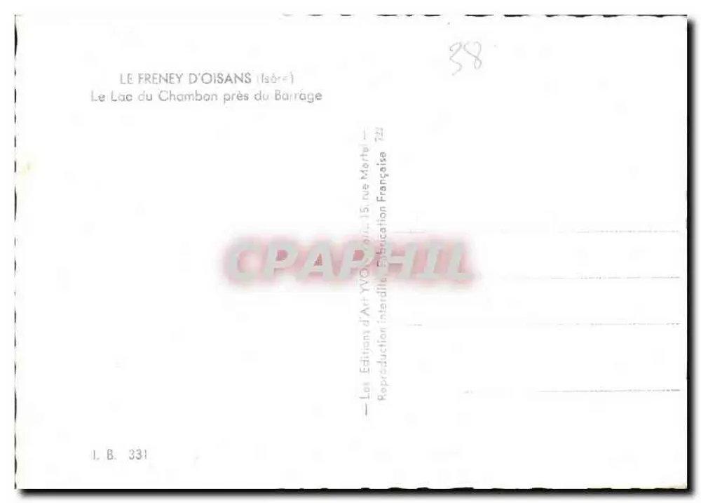 See Chambon in der Nähe des Staudamms — Le Freney-d'Oisans (Isère) — Édition d'Art Yvon, rue Mortel - Rückseite