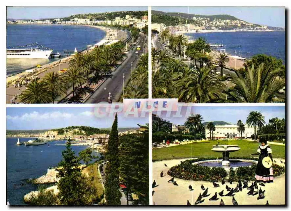 Nice — vista panorâmica da promenade dos Ingleses e do porto — editor Graphiti - Frente
