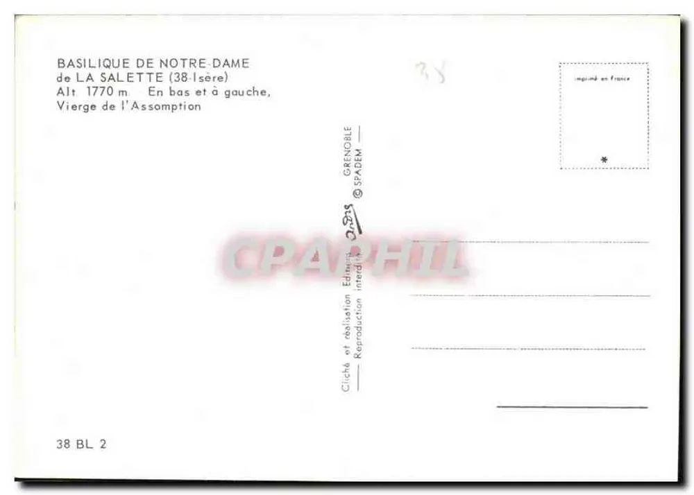 Basilika Notre-Dame de La Salette — Isère — Verlag Grenoble SPADEM - Rückseite