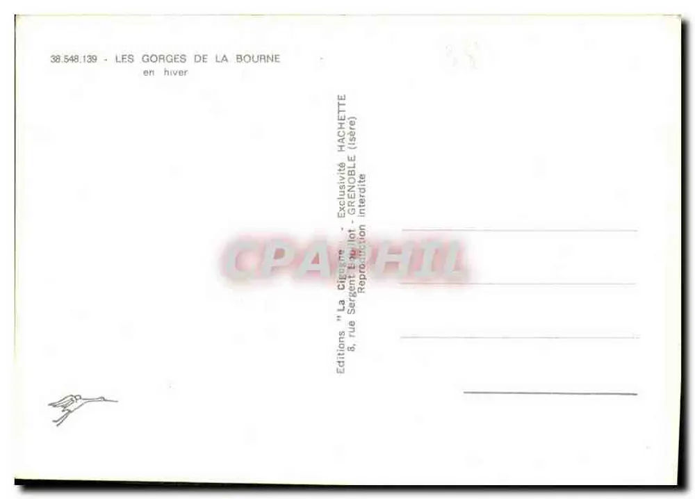 As Gorges da Bourne — em inverno — Éditions Machette - Verso