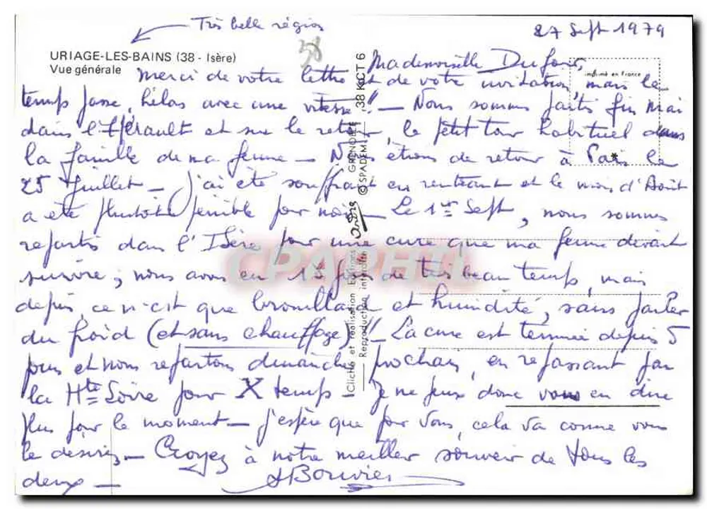 Uriage-les-Bains (38) — Vista geral — editor não identificado - Verso