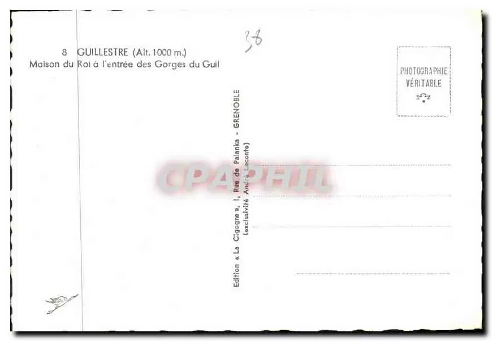 Die Storch — Ansicht der Gorges du Guil — Edition La Cigogne - Rückseite