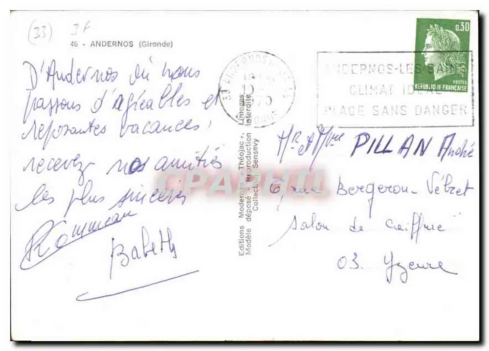 Panorama de Andernos — Editor: Editions Moderne Théojac, n°33 - Verso