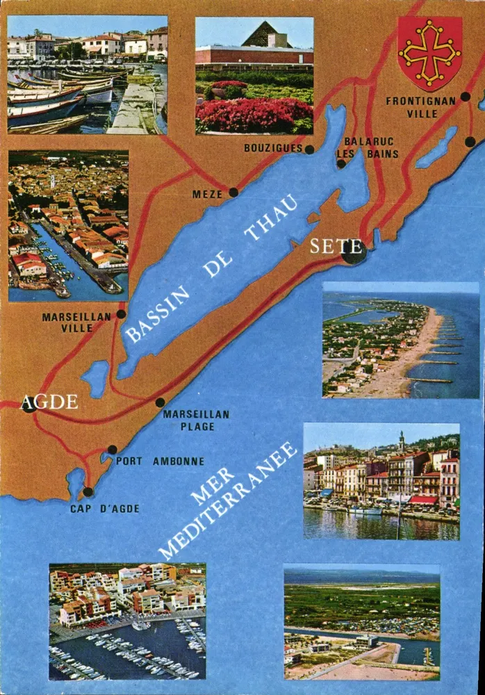 Bassin de Thau — seine umliegenden Städte — Éditions Higueras - Vorderseite