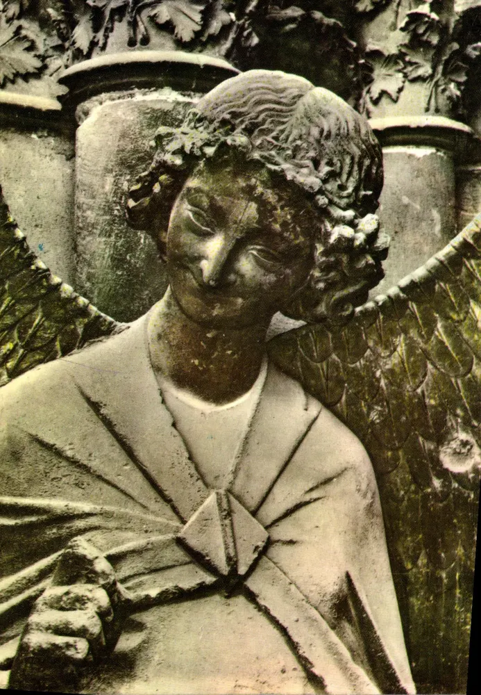 Reims — Kathedrale (12. Jahrhundert), Schutzengel von Saint-Nicaise, genannt « Engel mit Lächeln » - Vorderseite