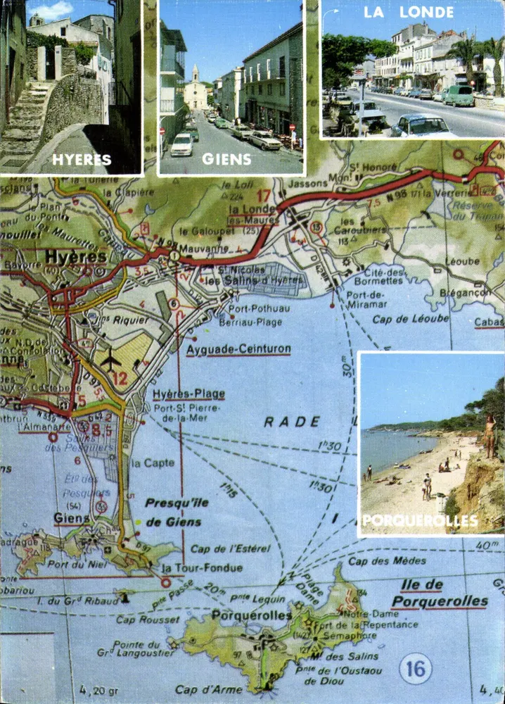 Touristikkarte der Côte d'Azur — Hyères, Giens, Porquerolles — Les Éditions Graphe - Vorderseite
